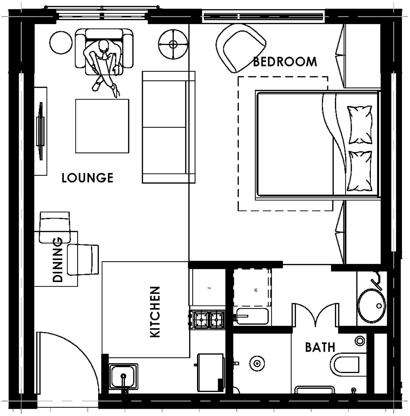 1 Bed Mini Type B floor plan · Floor plan